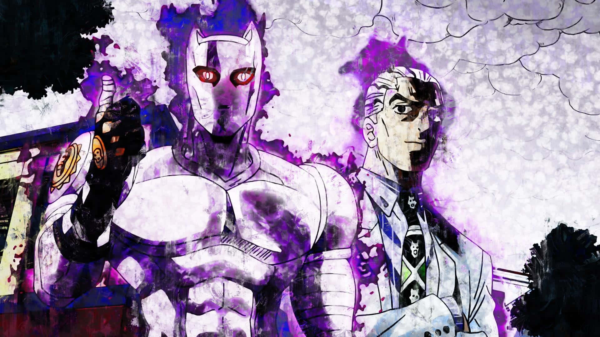 Jojo Bizarre Adventure's Diavolo Using His Stand King Crimson Power Background