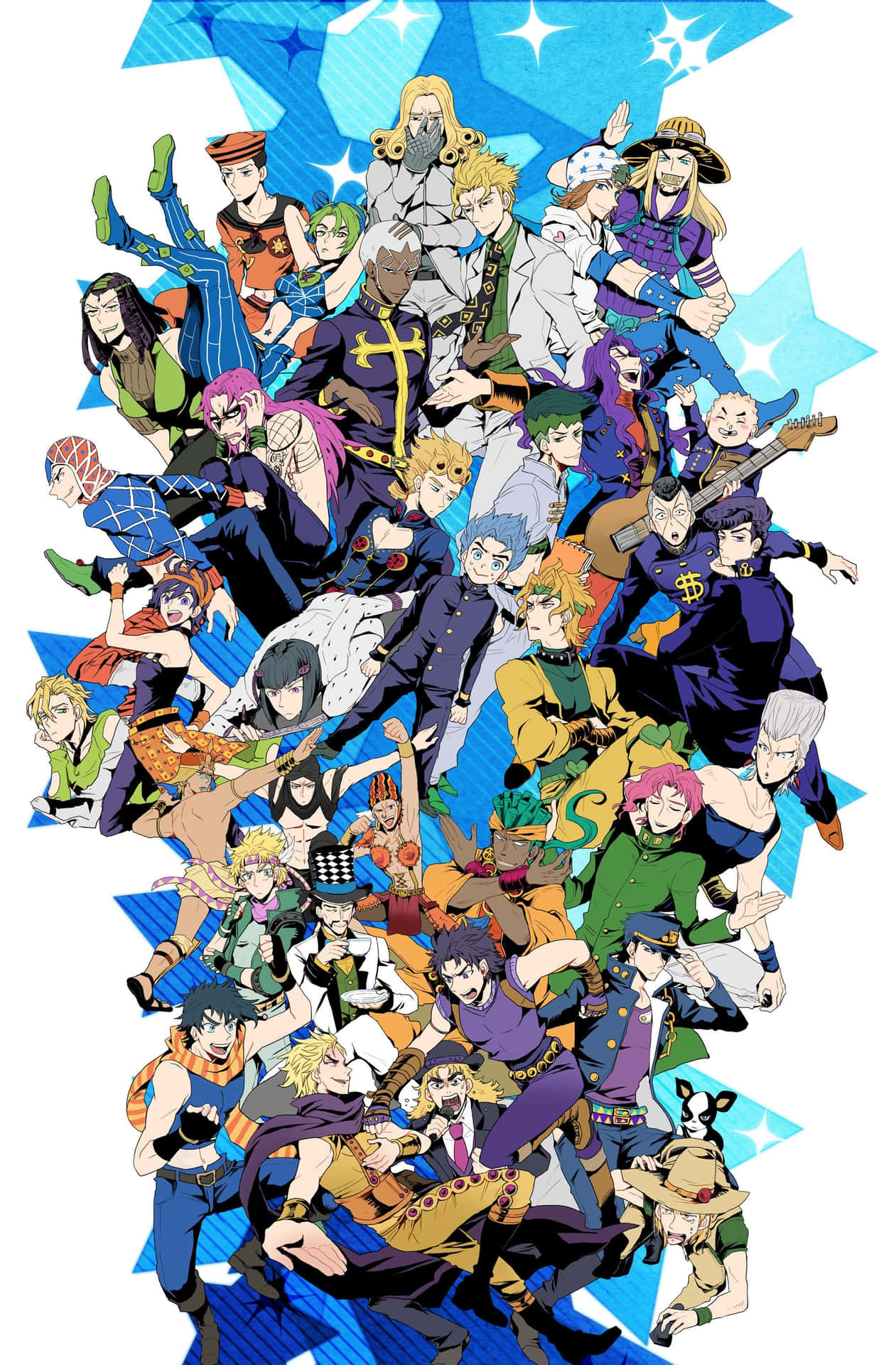 Jojos Bizarre Adventure Iphone Character Montage Background