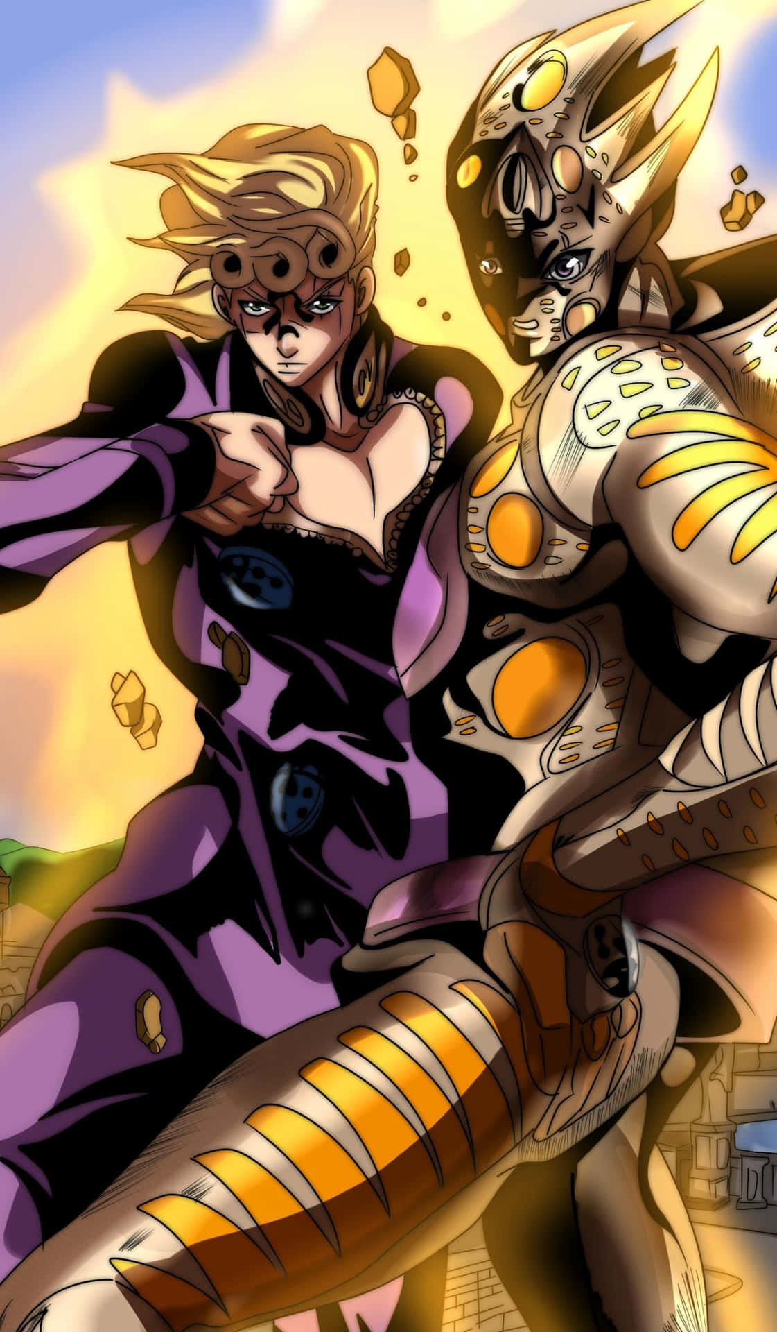 Jojos Bizarre Adventure Iphone Giorno With His Stand Background