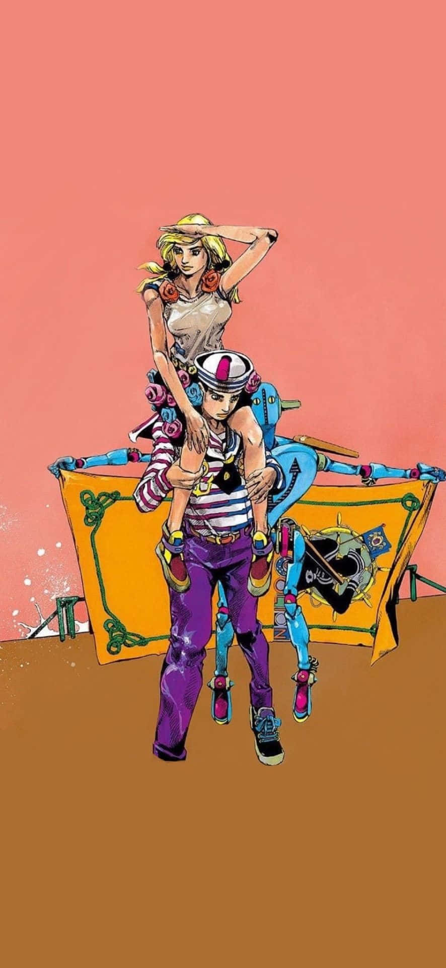 Jojos Bizarre Adventure Iphone Josuke And Yasuho Background