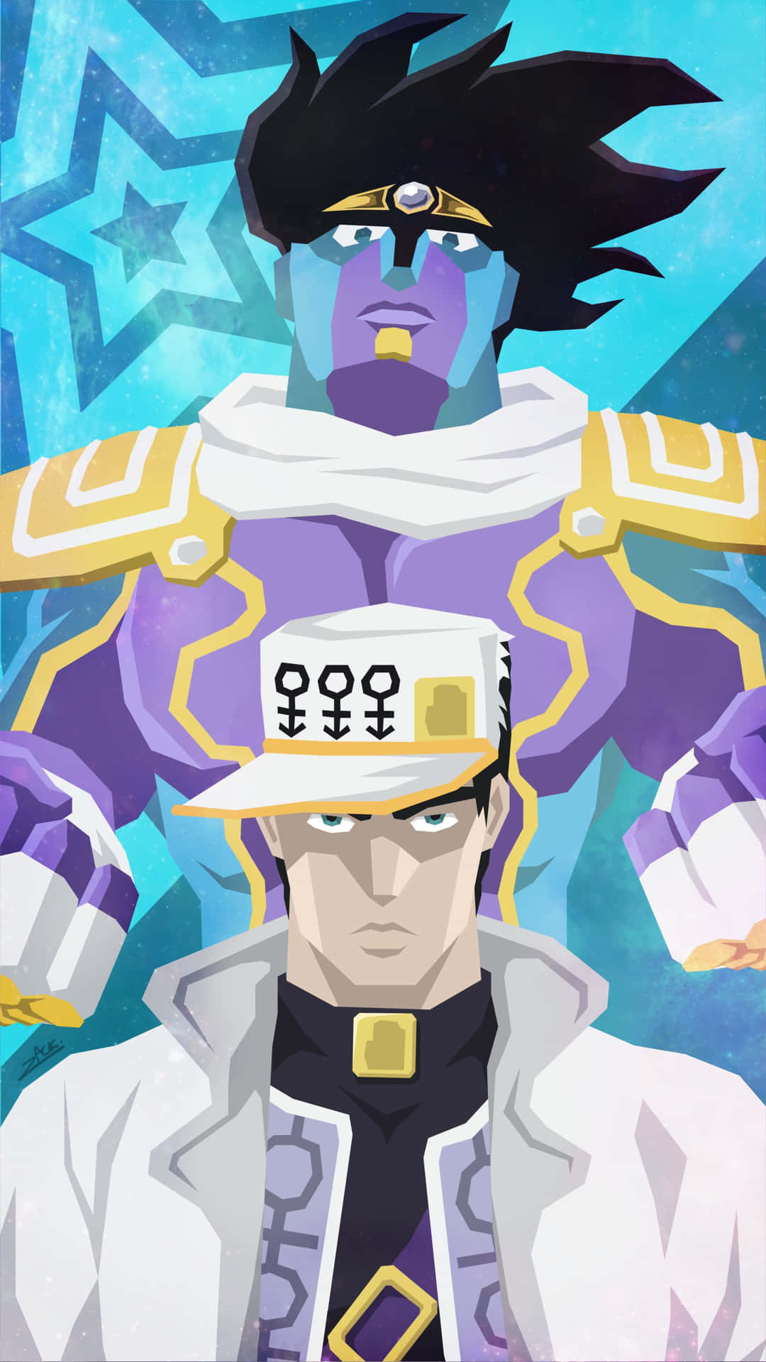 Jojos Bizarre Adventure Iphone Jotaro With Star Platinum Background
