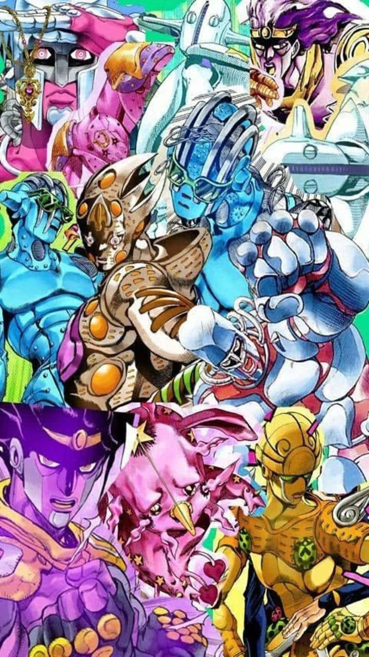 Jojos Bizarre Adventure Iphone Stands Collage Background
