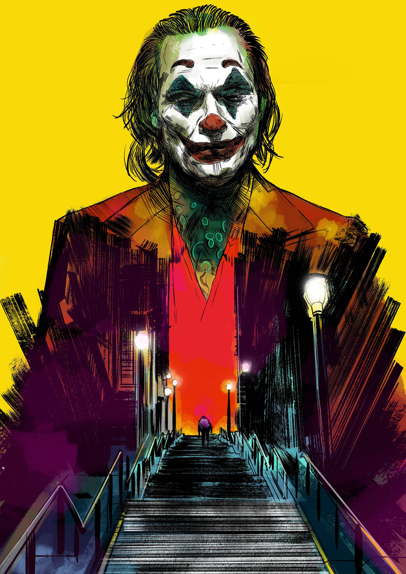 Joker 2019 Stairs Art Background