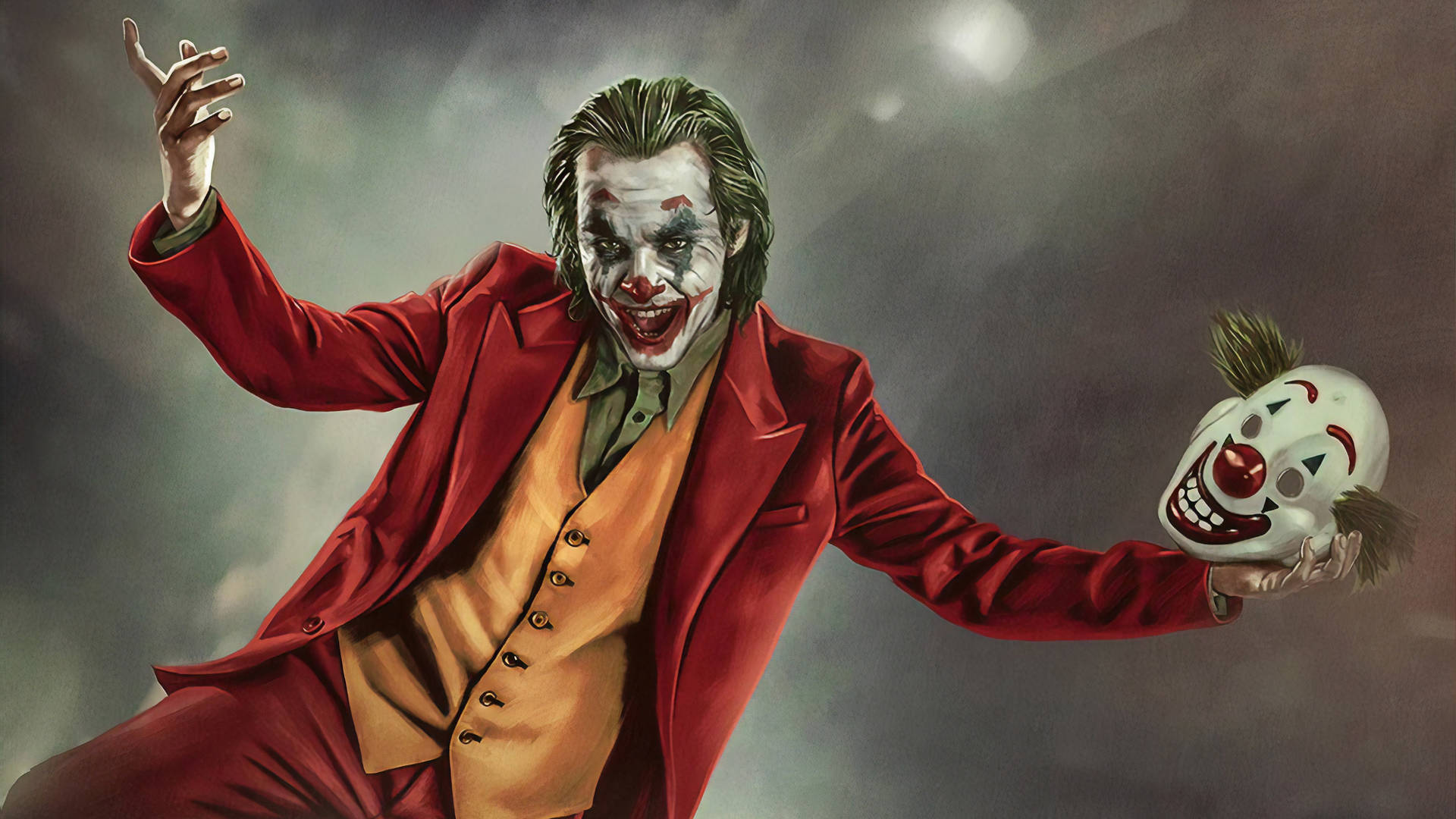 Joker 2020 Holding A Clown Mask Background