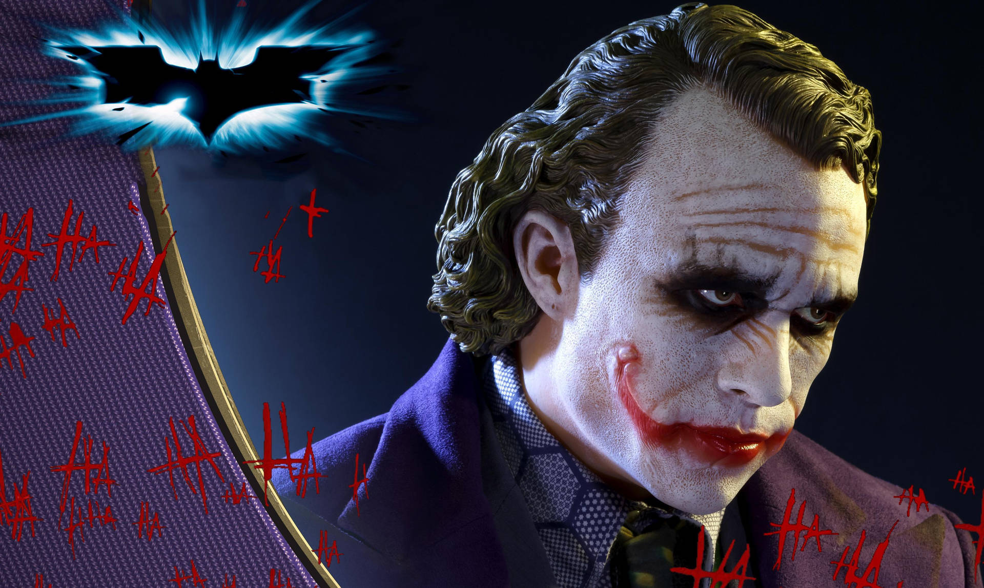 Joker 4k Ultra Hd Ha Ha Ha And Bat Logo Background