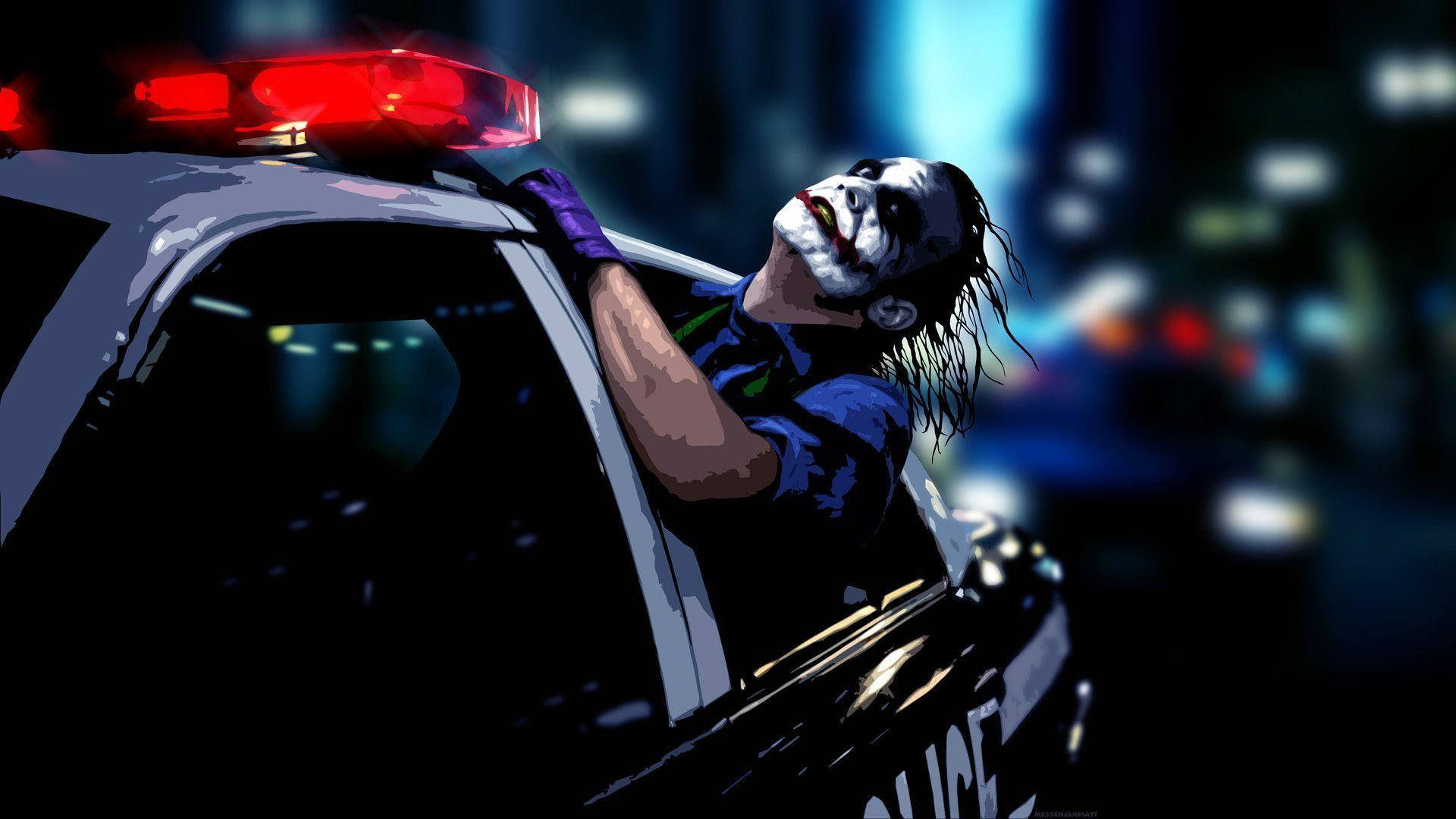 Joker 4k Ultra Hd Head Out Of Car Background