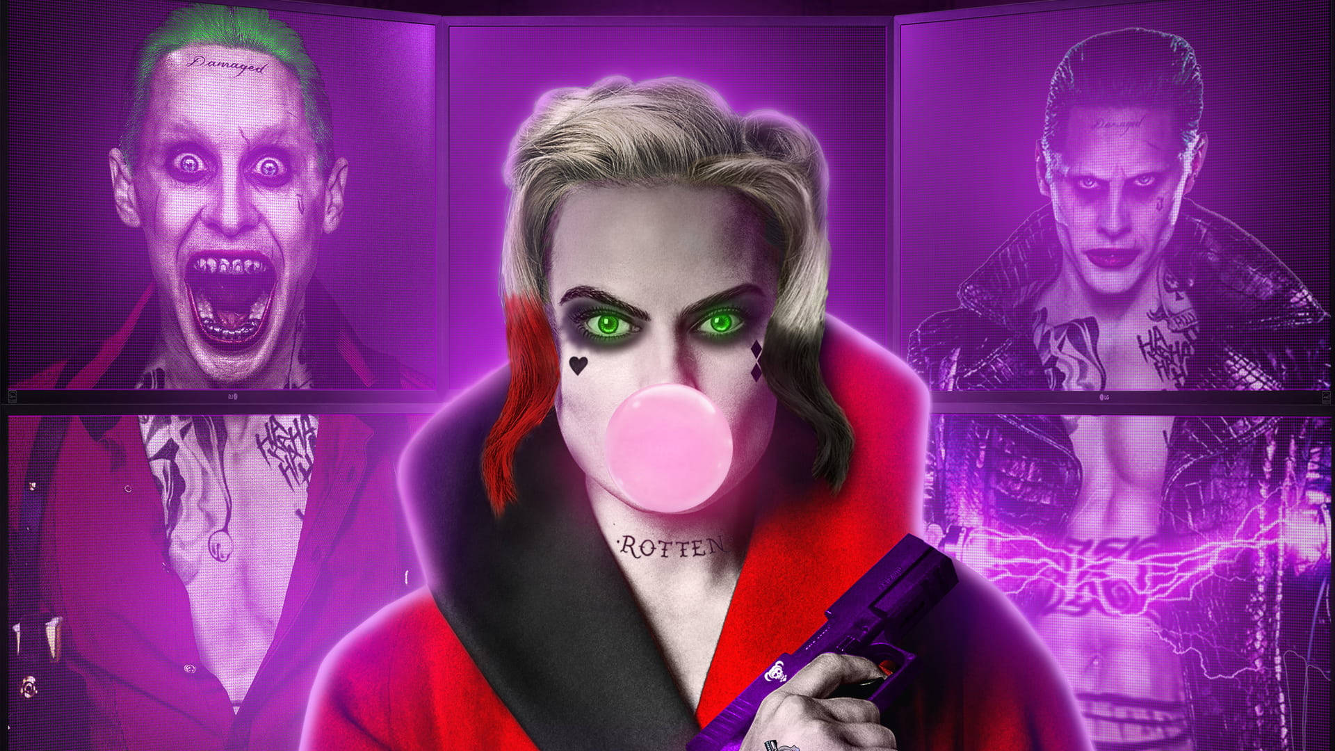 Joker And Harley Quinn Bubblegum Background