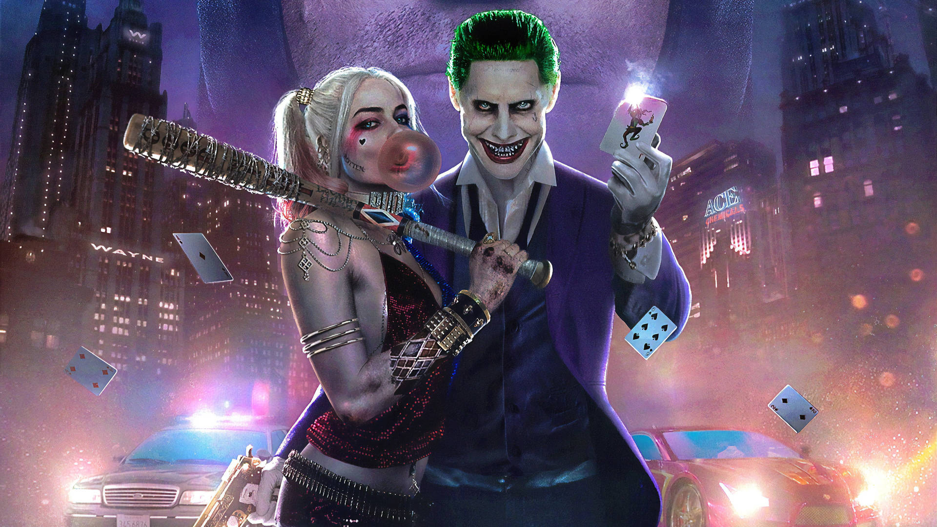 Joker And Harley Quinn Playing Cards Background