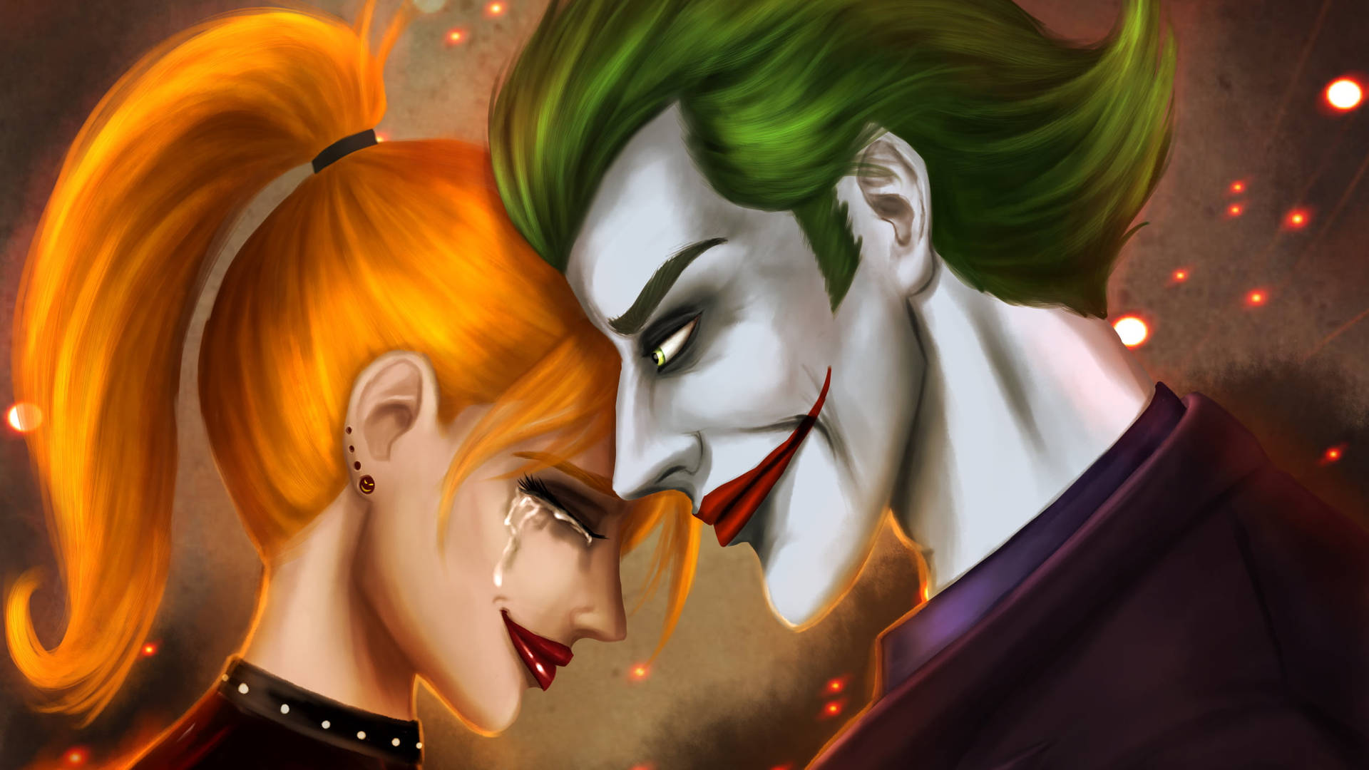 Joker And Harley Quinn Tears Background