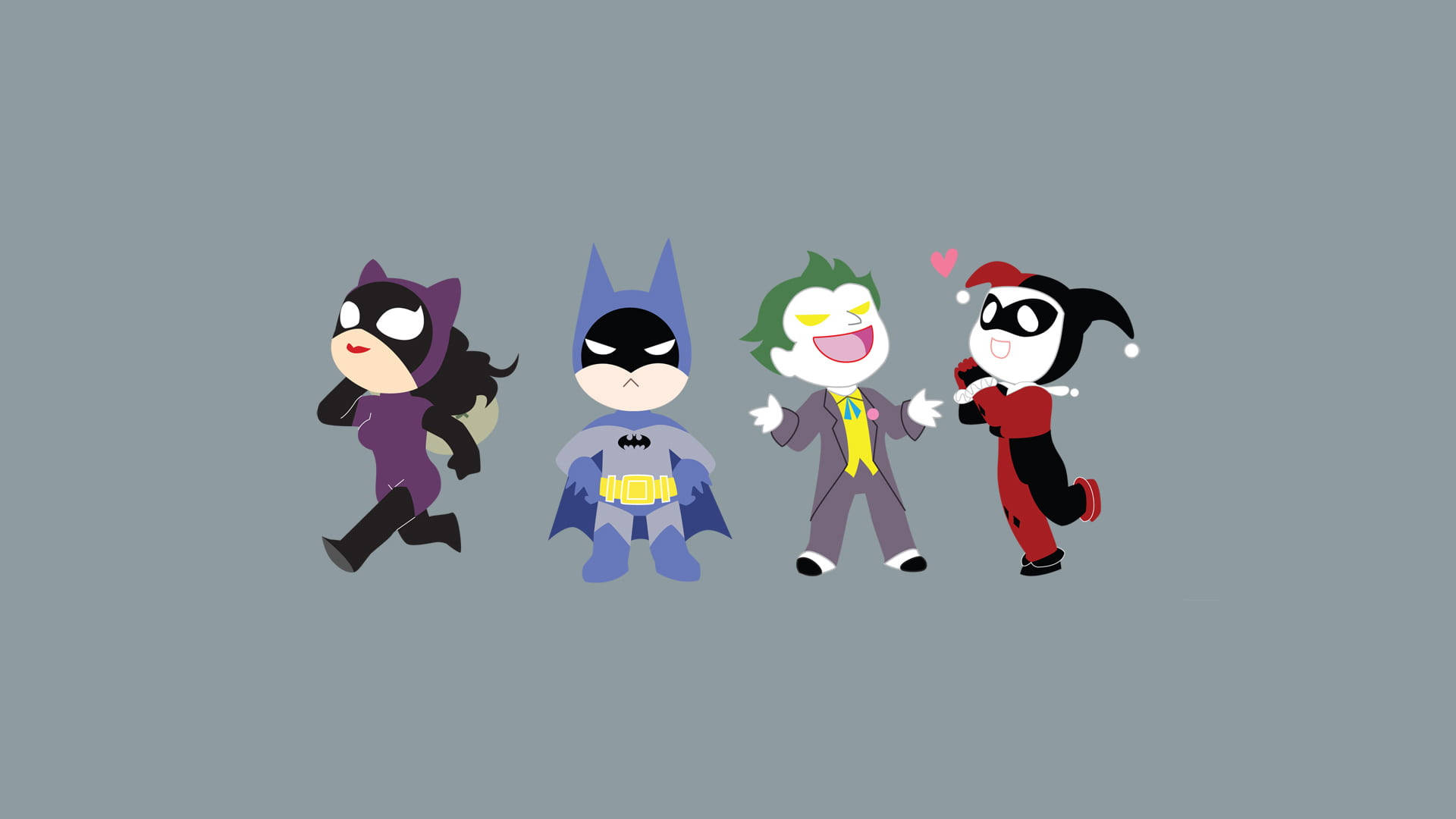 Joker And Harley Quinn With Batman And Batgirl