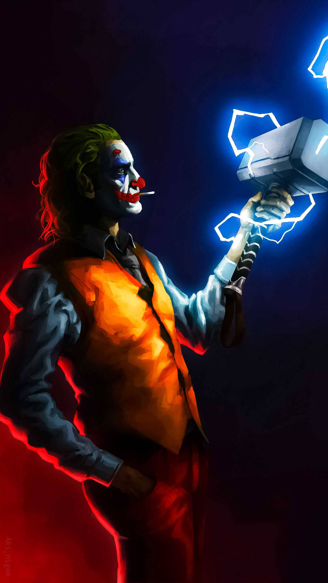 Joker Clown With Hammer Background