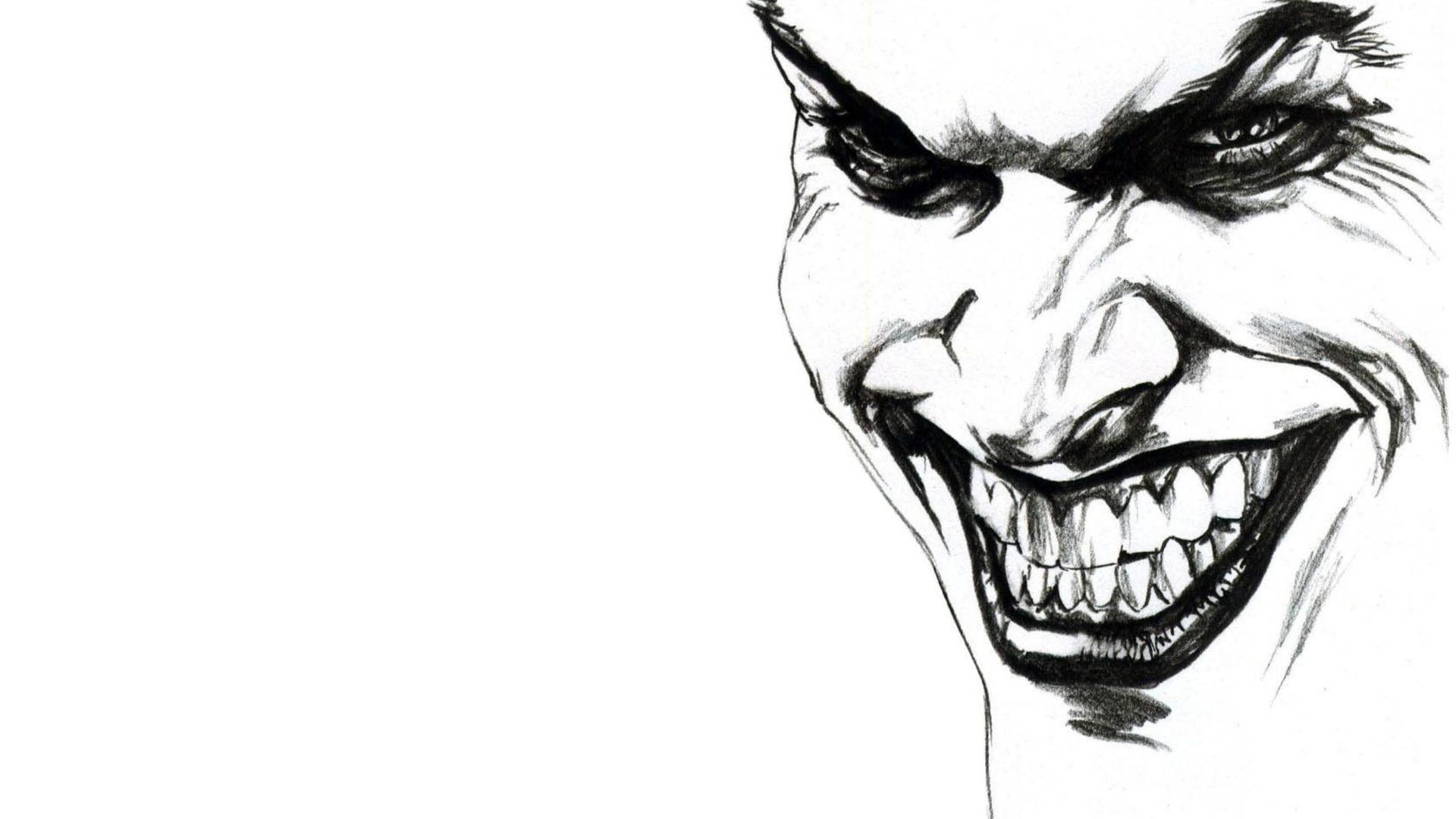 Joker Drawing Black And White Background