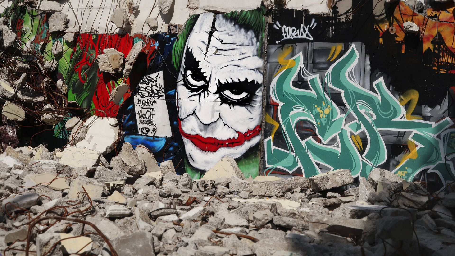 Joker Drawing Graffiti Background