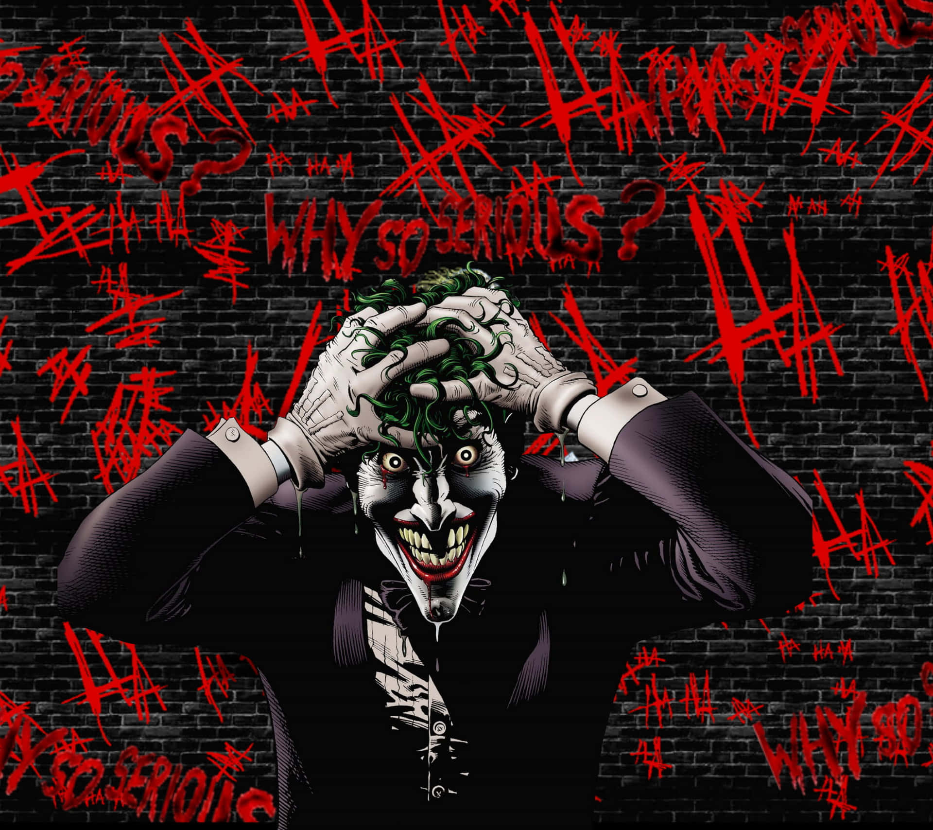 Joker In A Maniacal Laughter Scene Background