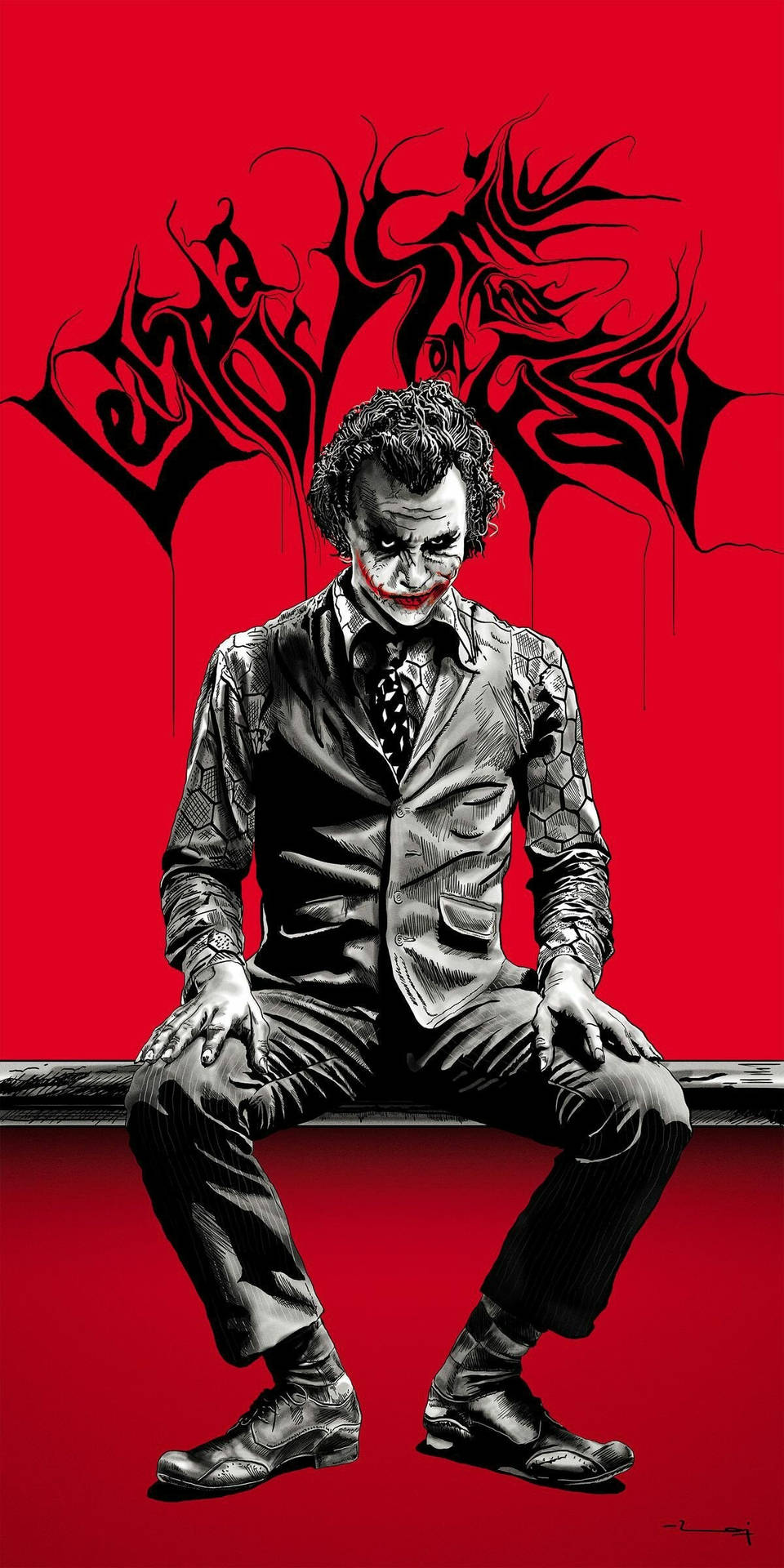 Joker Iphone Gothic Red Formal Suit Background