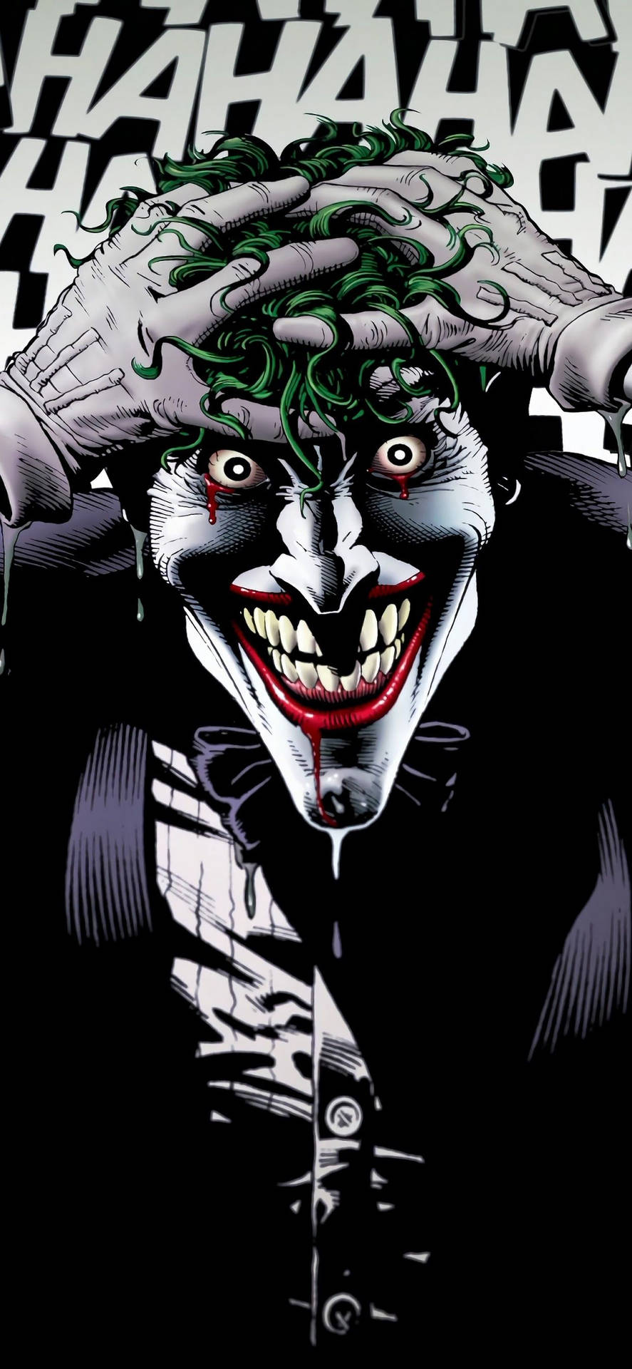 Joker Iphone Scary Look Green Snakes Background