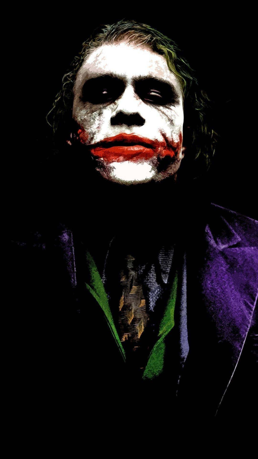Joker Making A Serious Face With His Chin Up