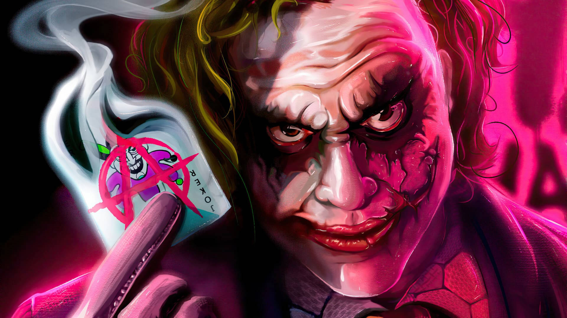 Joker Neon Pink Aesthetic Background