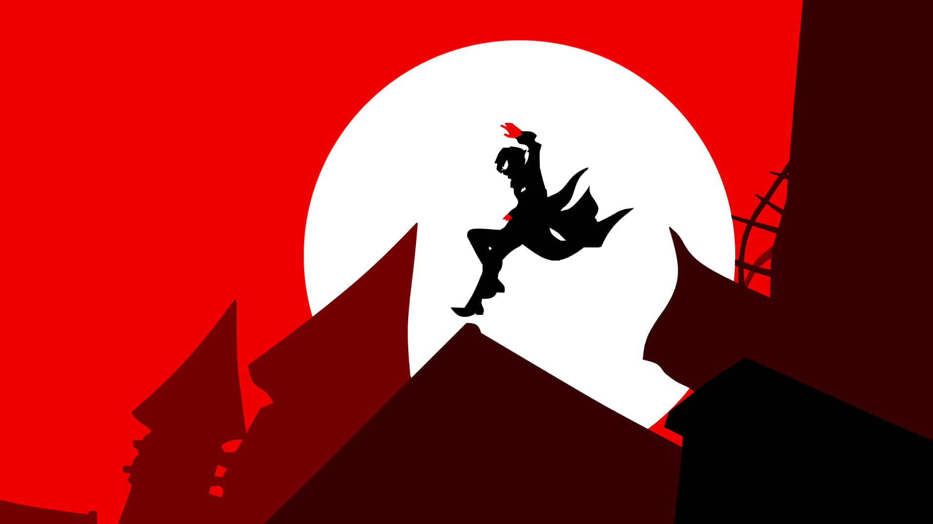 Joker Persona 5 Jumping Silhouette Moon