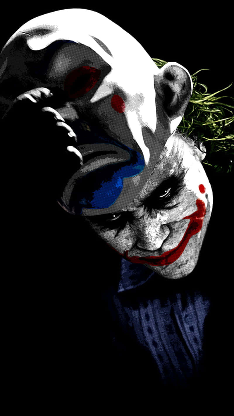 Joker Pfp Pulling Off Mask Background