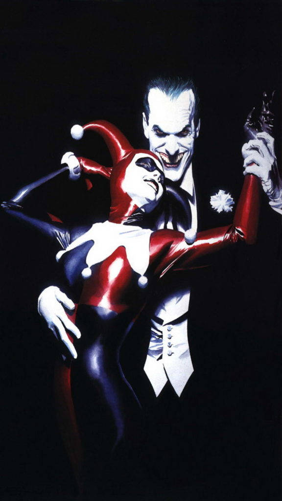 Joker Phone And Lover Harley Quinn Background