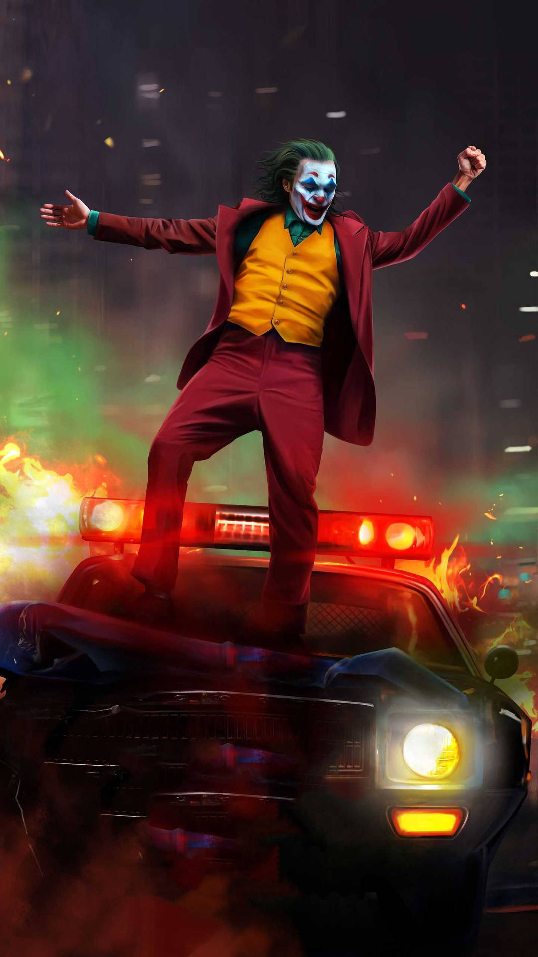 Joker Phone Police Car Background