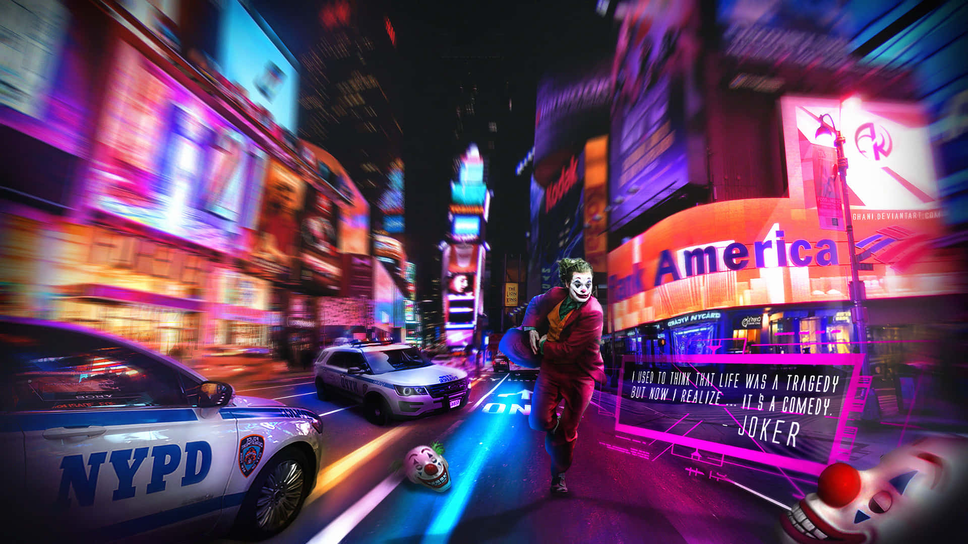 Joker Running Away Background