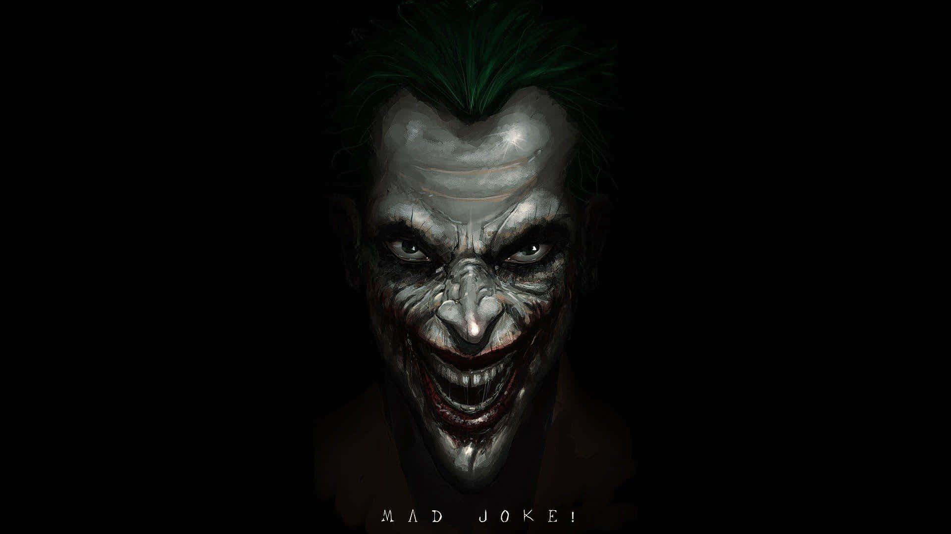 Joker's Maniacal Laughter In The Dark Background