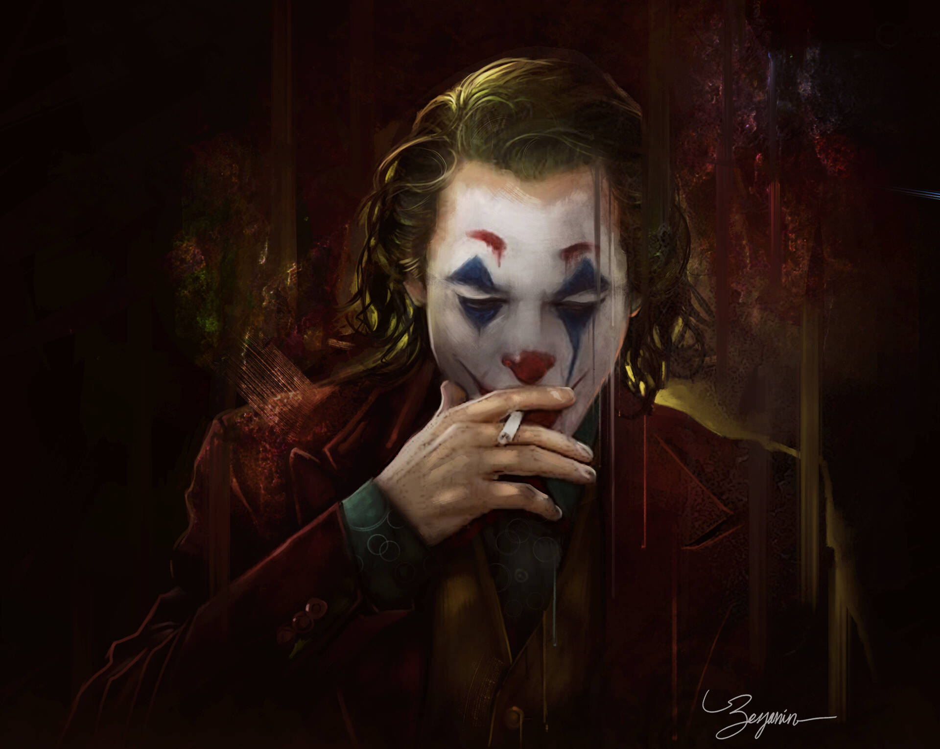 Joker Smoking Cigarette Background