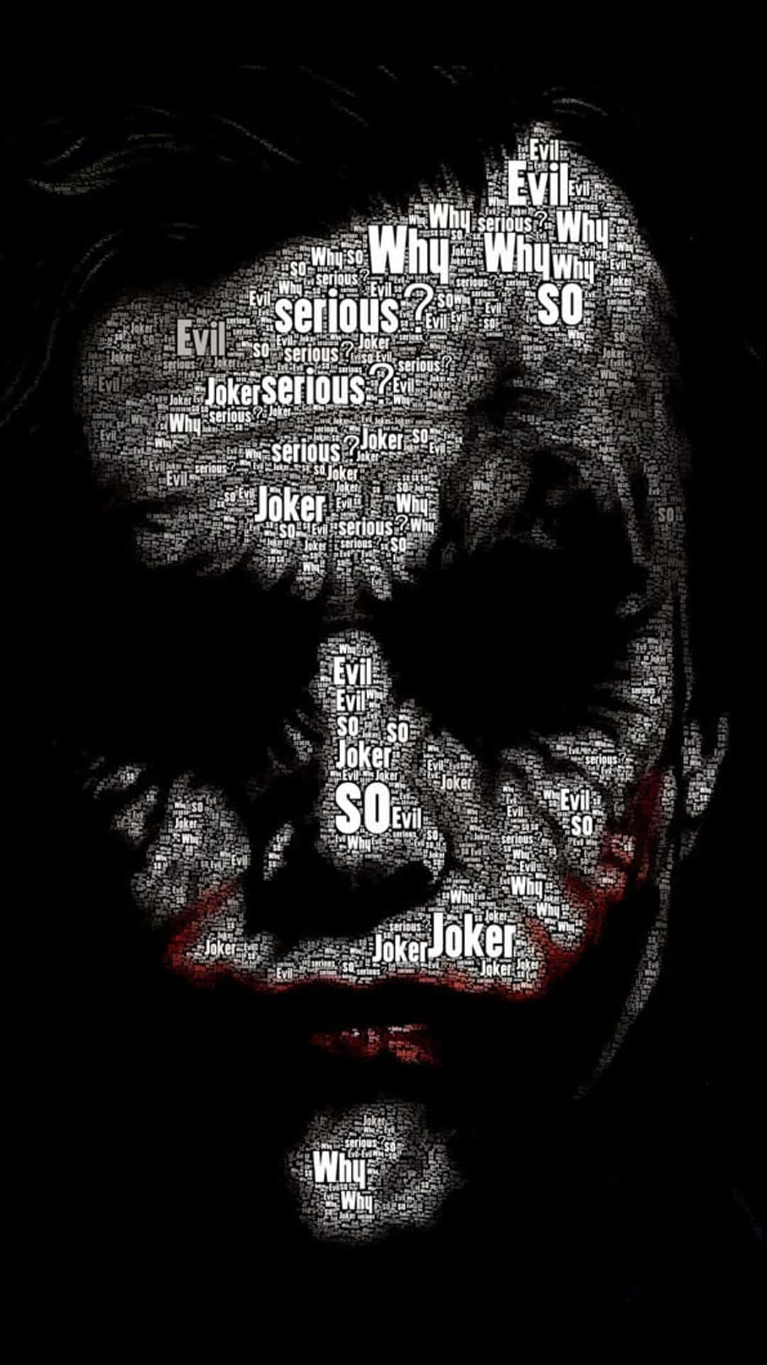 Joker With Words On His Serious Face