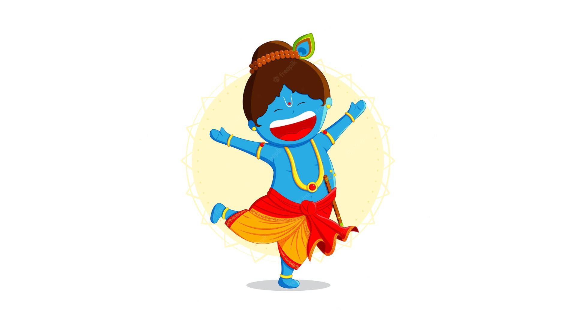 Jolly And Cute Krishna Background