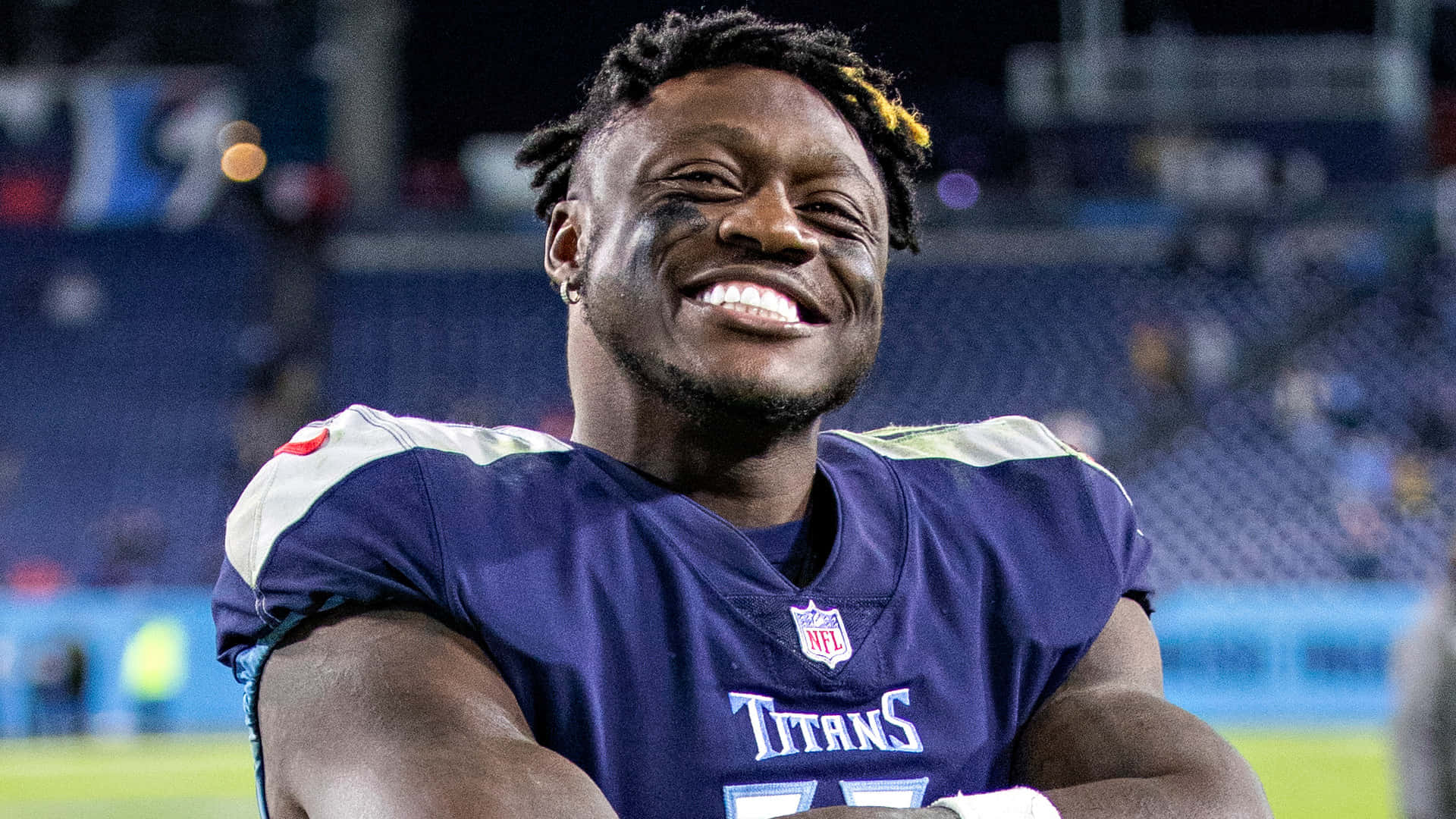 Jolly Close Up Of Aj Brown Background
