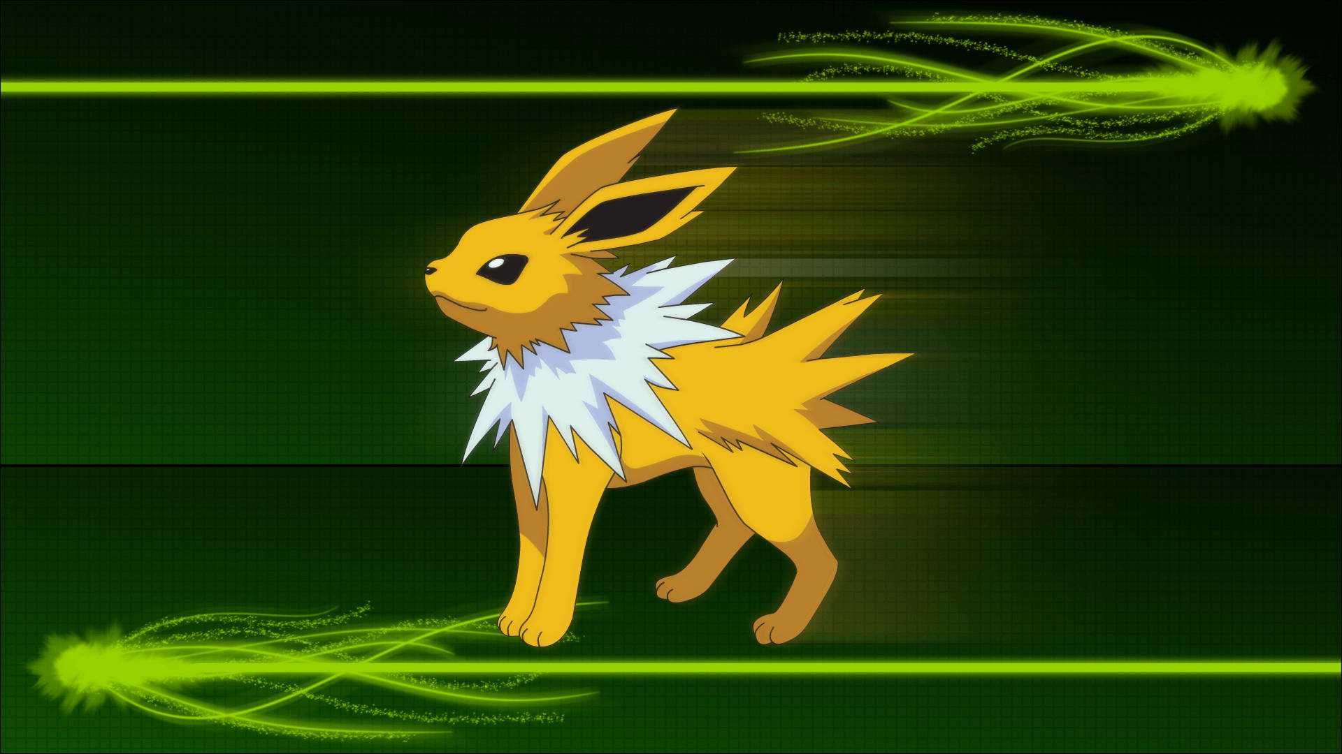 Jolteon On Green Background Background