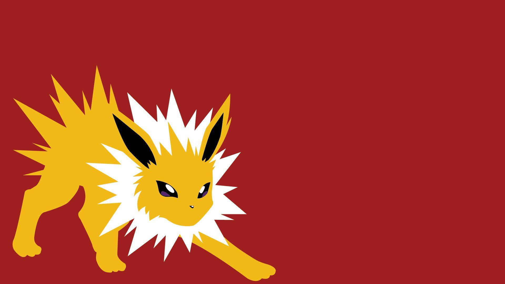 Jolteon On Red Background