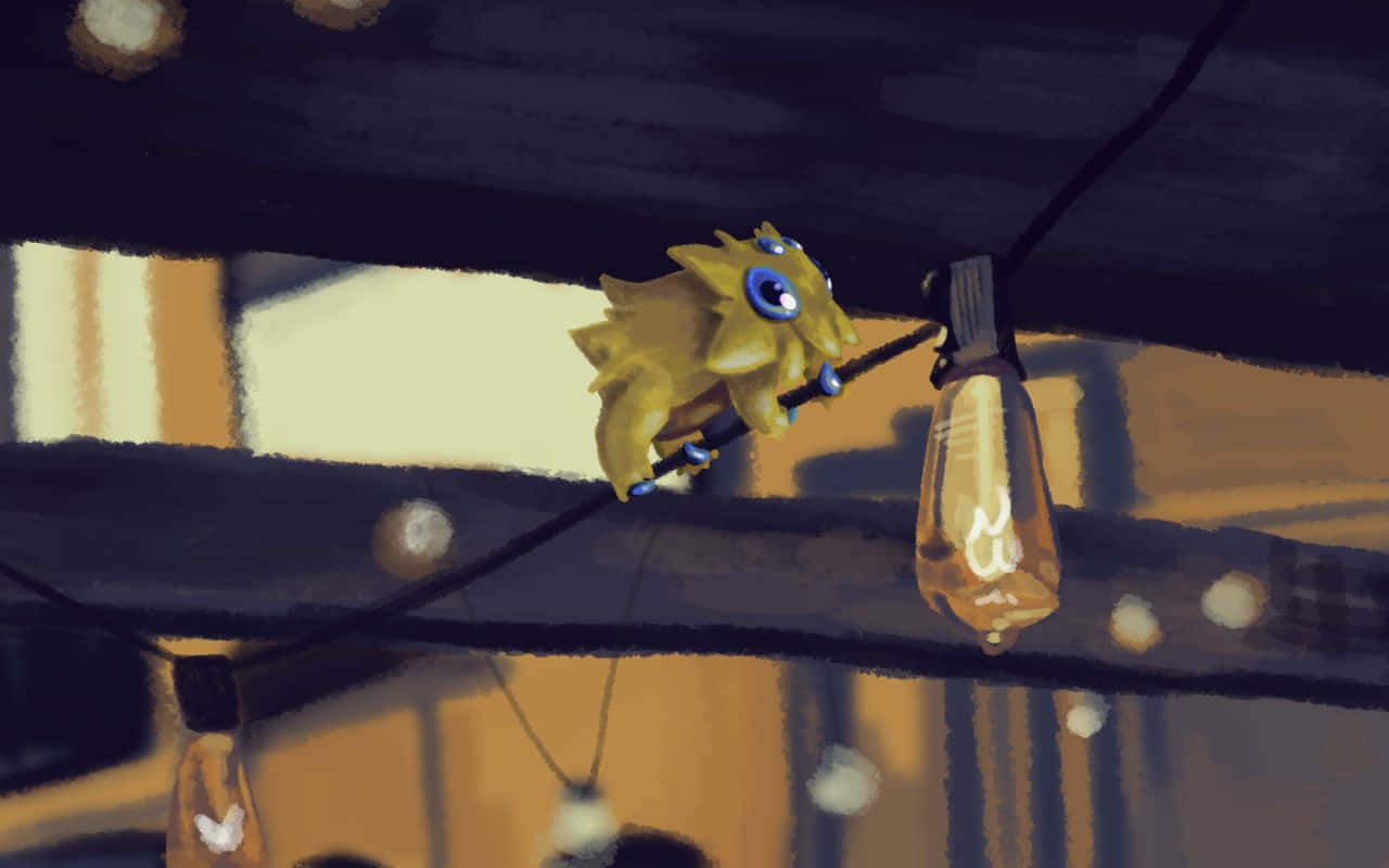 Joltik Climbing A Wire : A Display Of Agility Background