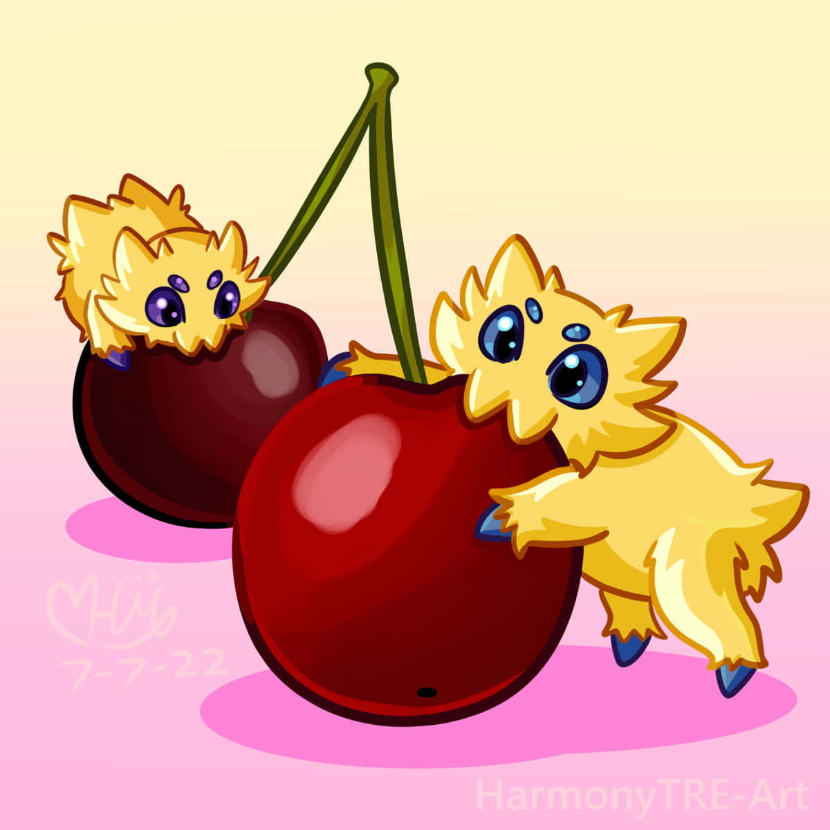Joltik Eating Cherries Background