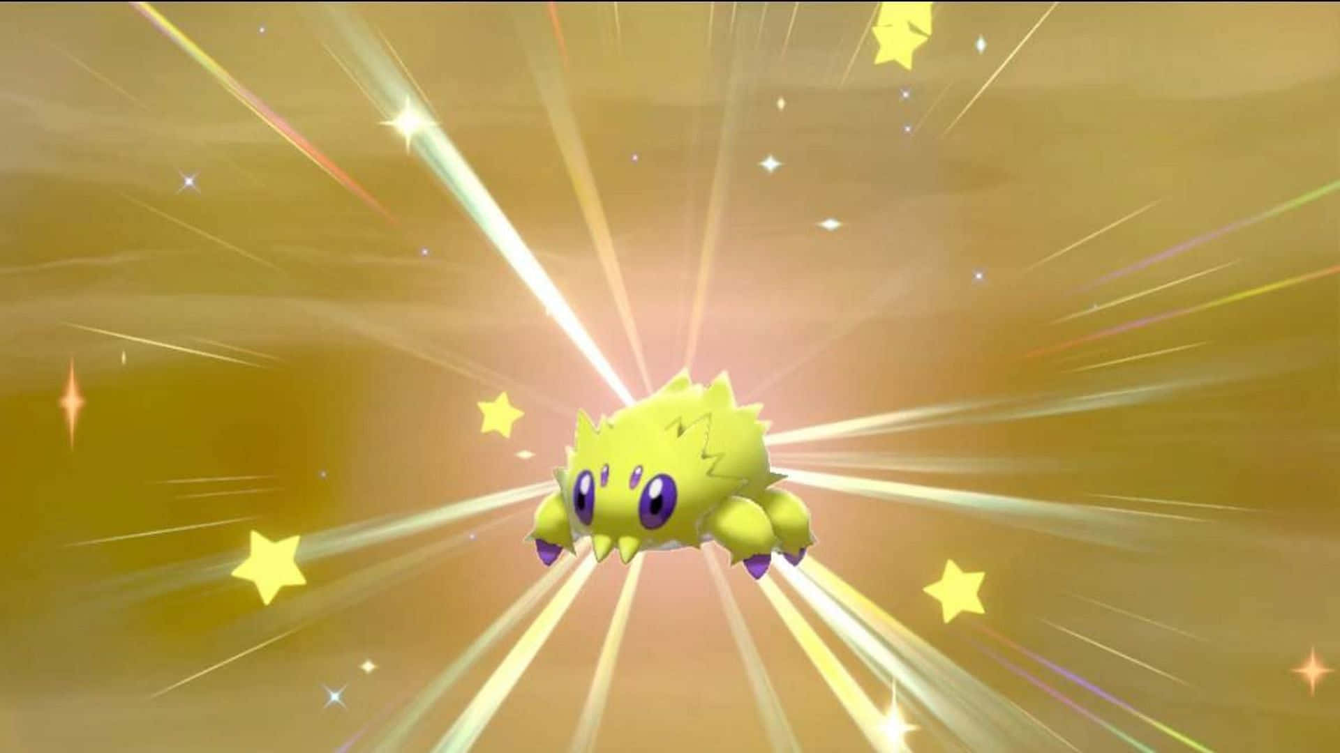 Joltik Surrounded By Gold Stars Background