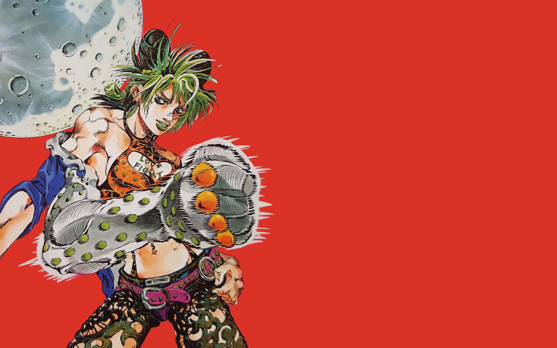 Jolyne Cujoh From Jojo Manga Fanart Background