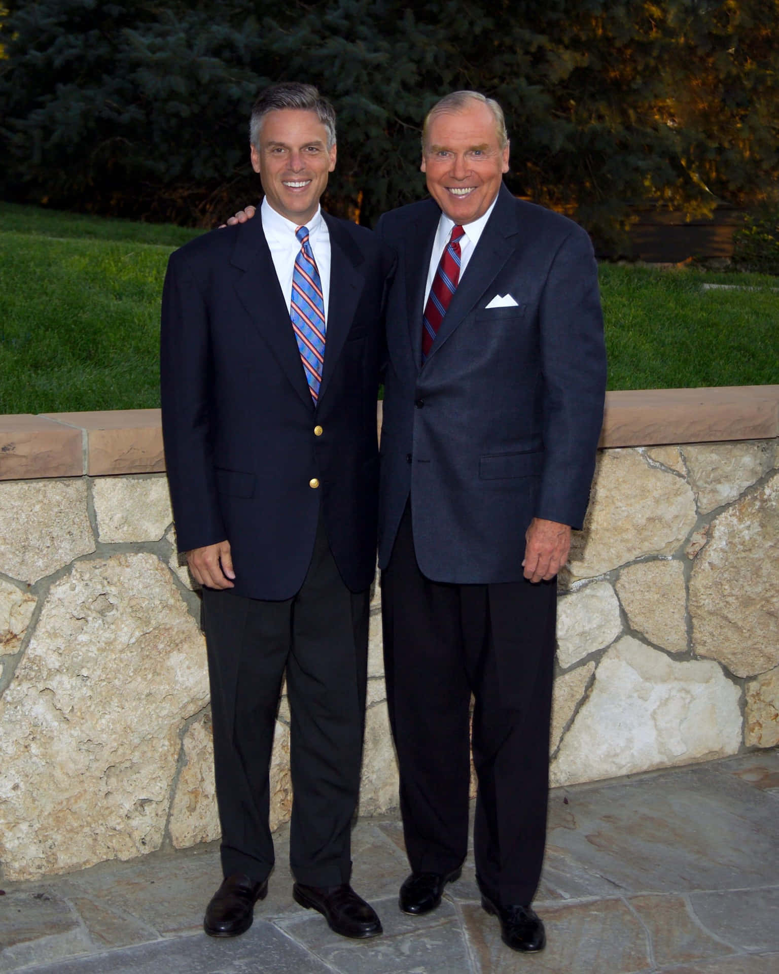 Jon Huntsman With His Father Background