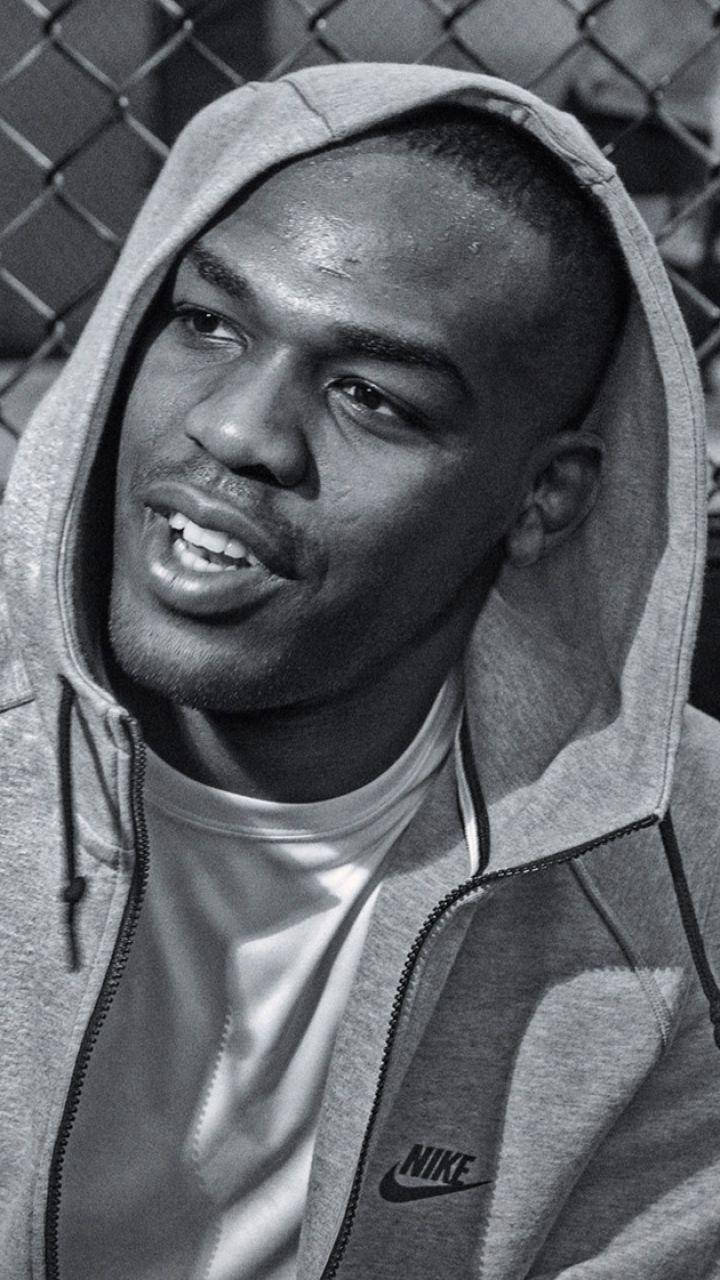 Jon Jones Black And White Portrait Background