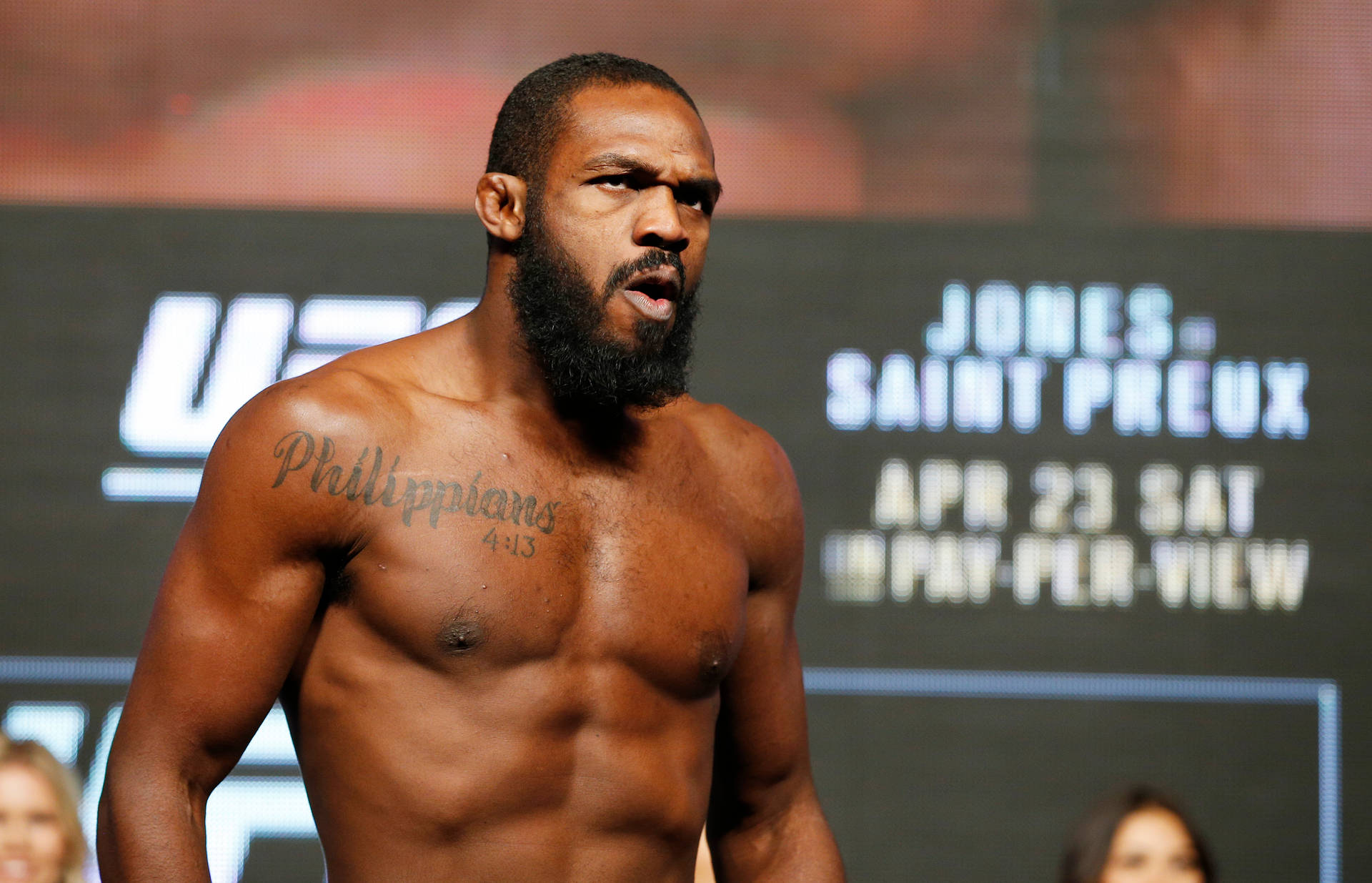 Jon Jones Game Face On Background