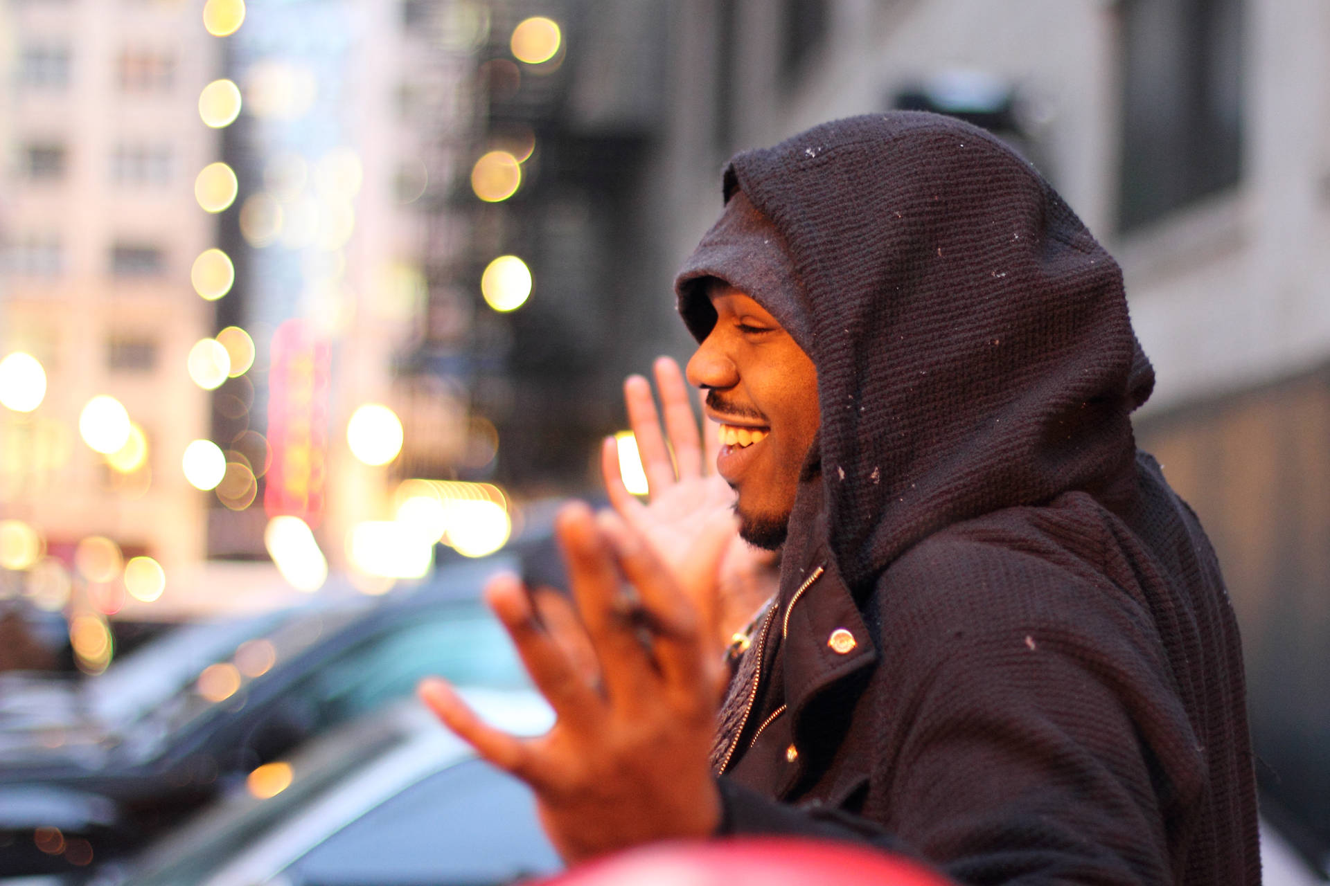 Jon Jones Greeted By Fans Background