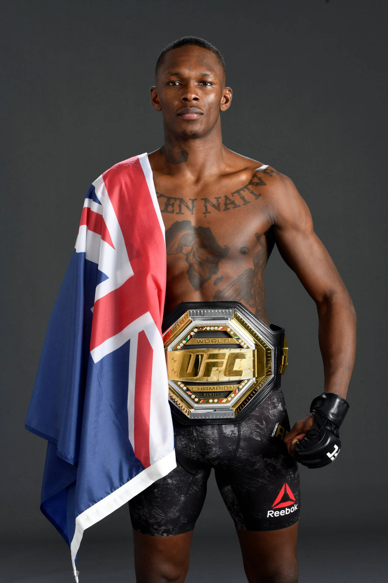 Jon Jones With Uk Flag Background