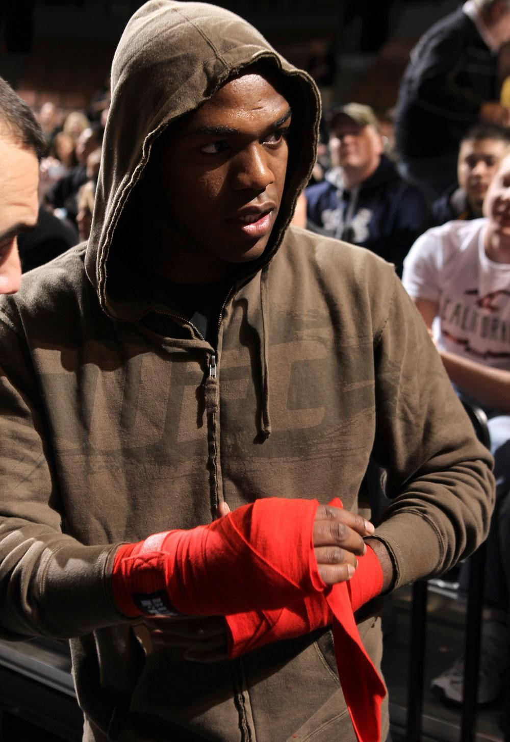 Jon Jones Wrapping His Hand Background