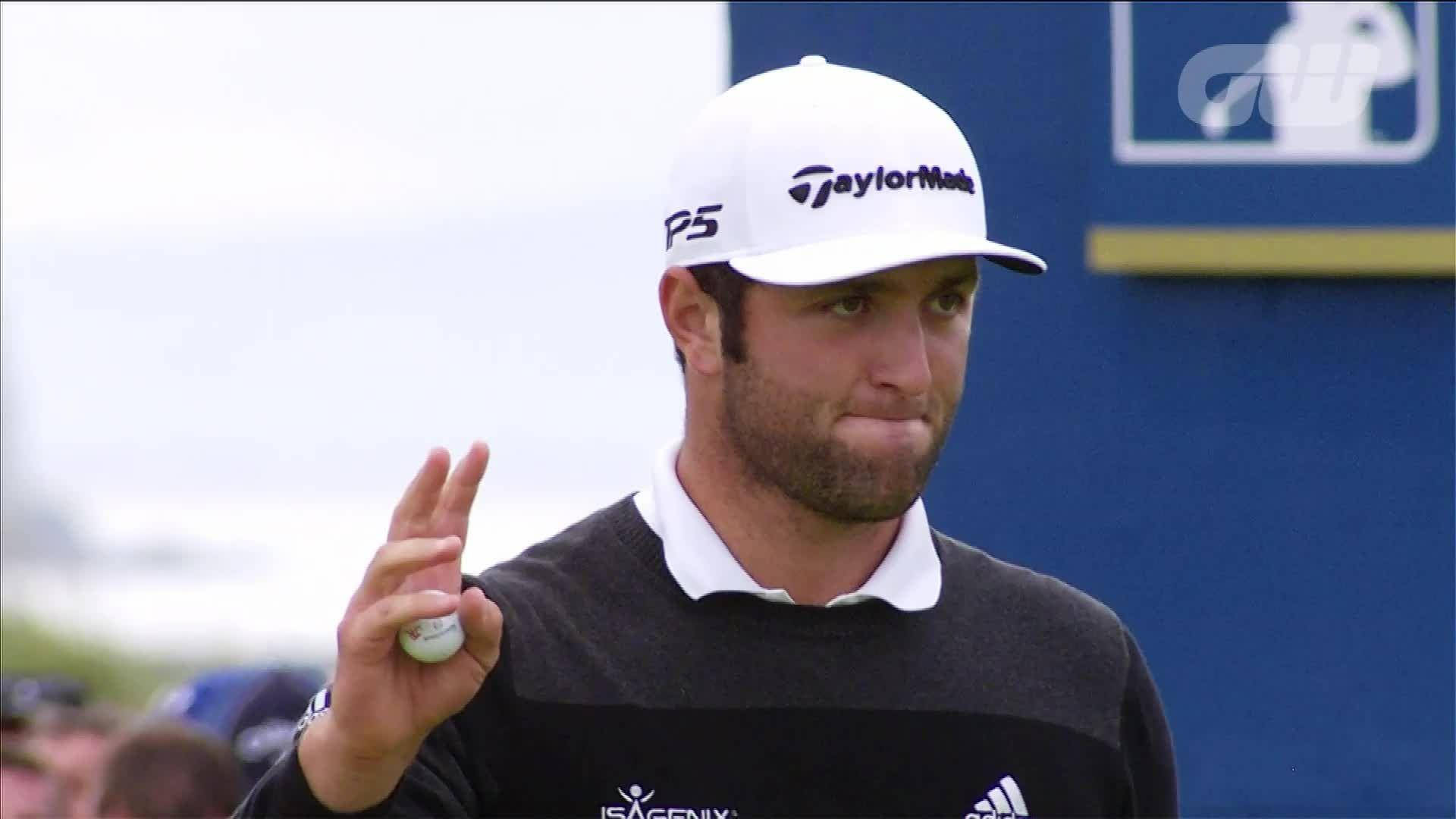 Jon Rahm In His Serious Face Background