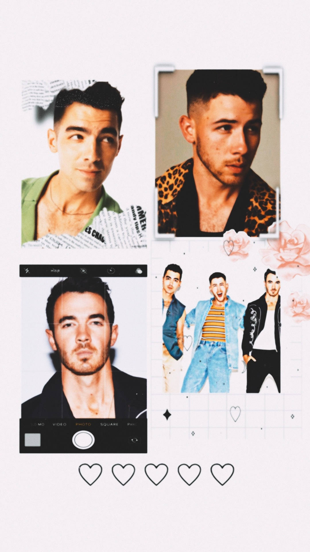 Jonas Brothers Aesthetic Photo Collage Background