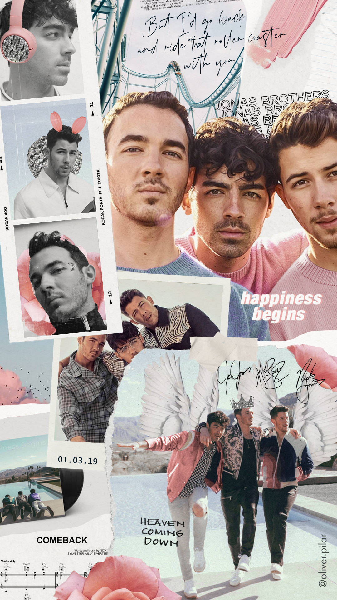 Jonas Brothers Photo Collage Background