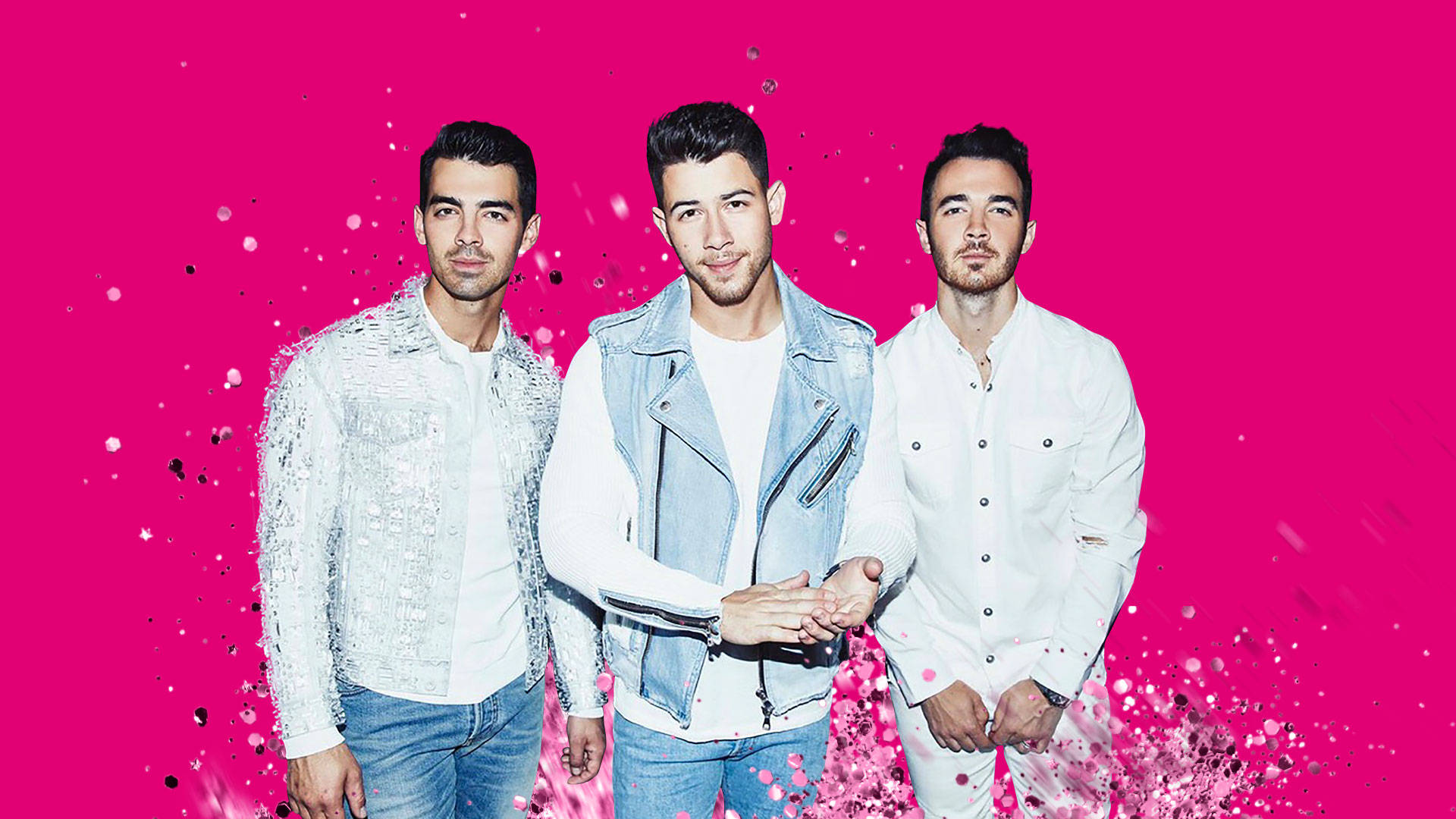 Jonas Brothers Pink Aesthetic Poster Background