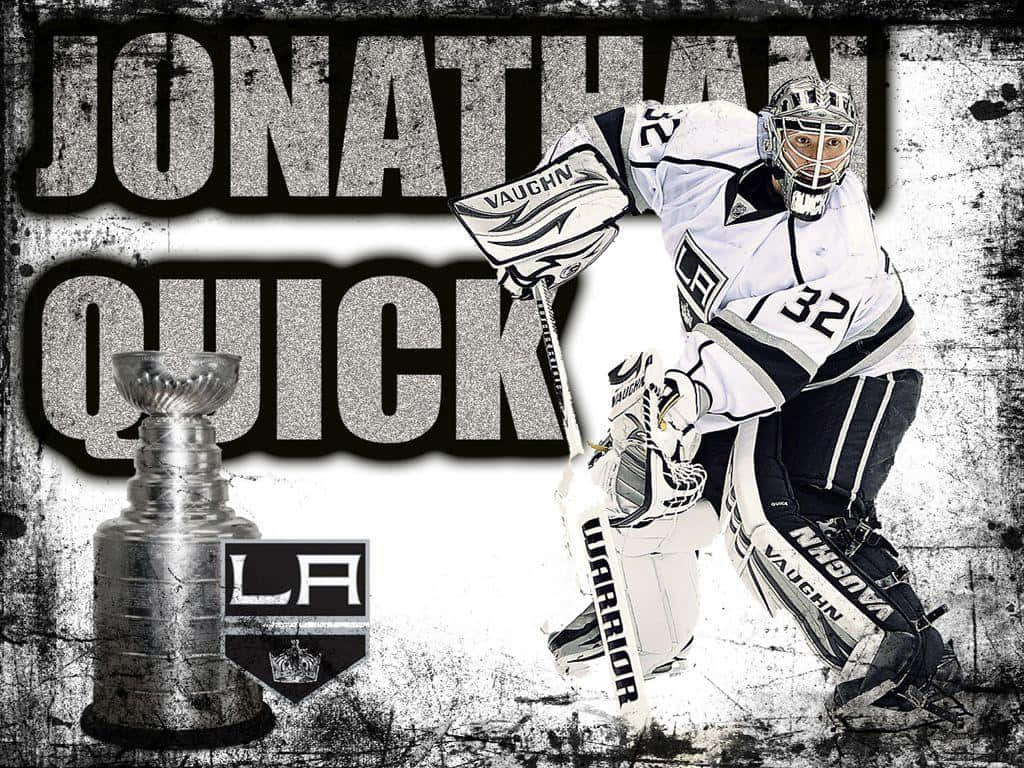 Jonathan Quick, Prime Goalie For La Kings In Game-action Background