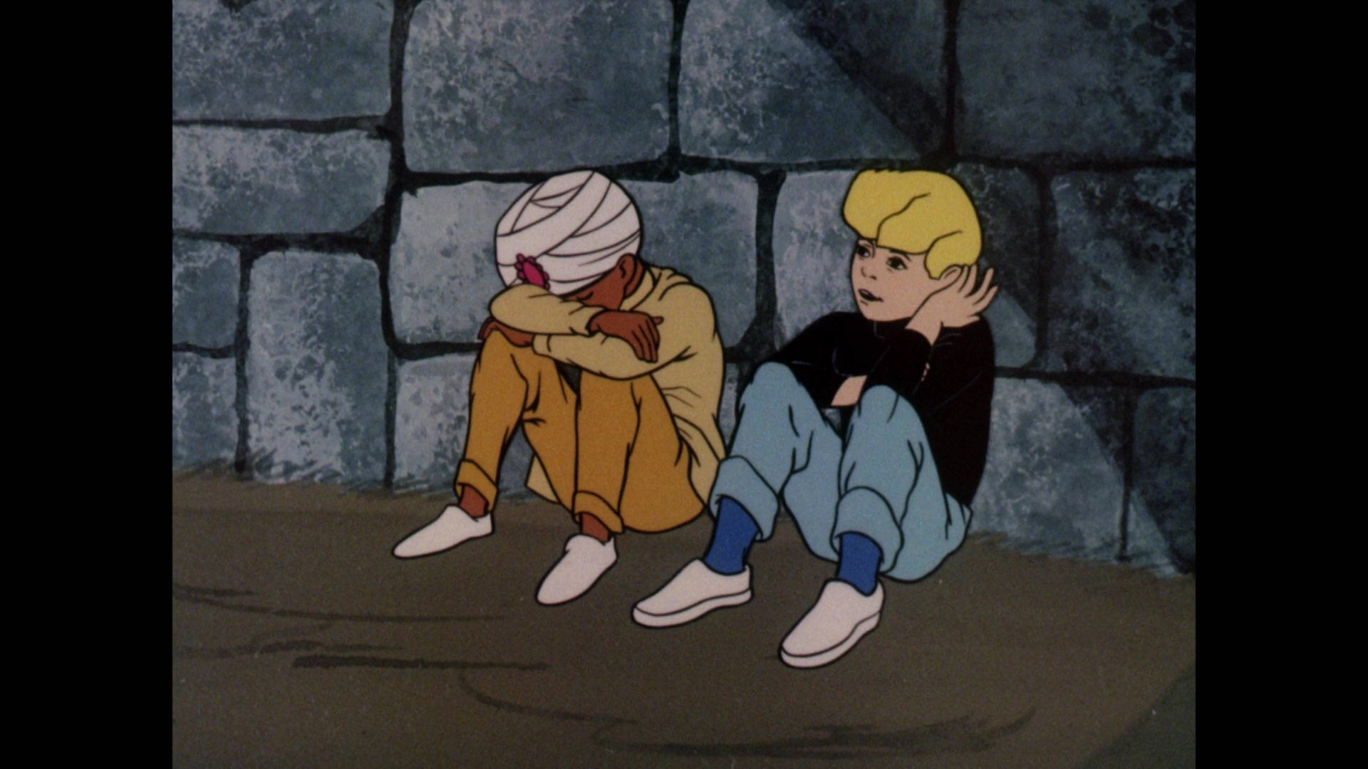 Jonny Quest And Hadji In Concrete Wall Background